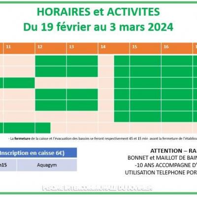 Piscine image horaires petites vacances scolaires