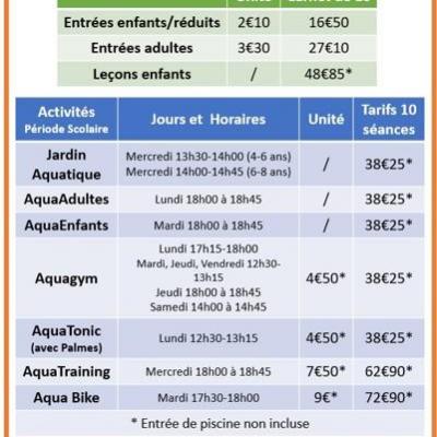 Piscine image tarifs